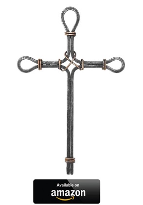 Silver-and-Copper-Metal-Wall-Cross